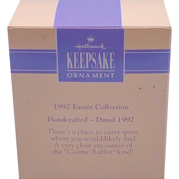 1992 Hallmark Keepsake Easter Ornament Cosmic Rabbit Bunny Astronaut in Mint Box - Picture 2 of 7